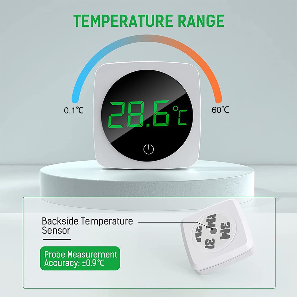 Qpets Wireless LED Aquarium Thermometer, Accurate Temperature Sensor Stick-on Thermometer for Aquariums, Real Time Temperature Sensing 5s Update Aquarium Thermometer for Aquariums, Terrarium Qpets Wireless LED Aquarium Thermometer, Accurate Temperature Sensor Stick-on Thermometer for Aquariums, Real Time Temperature Sensing 5s Update Aquarium Thermometer for Aquariums, Terrarium